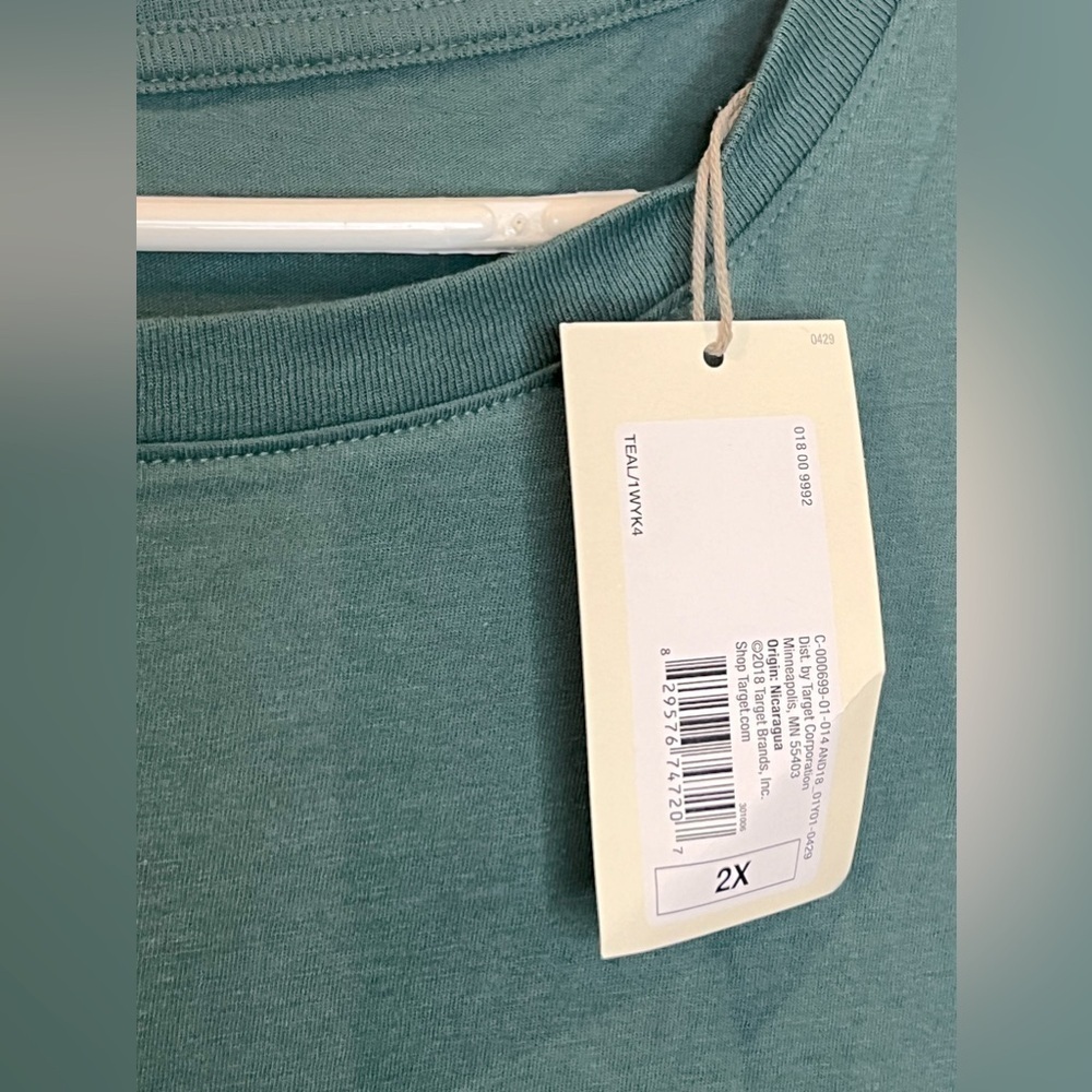B2.01 NWT A New Day Casual Tee Teal 2X - Picture 3 of 4